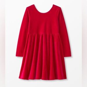 Hanna Andersson Red Velour Super Soft Velvet Skater Dress size 6-7